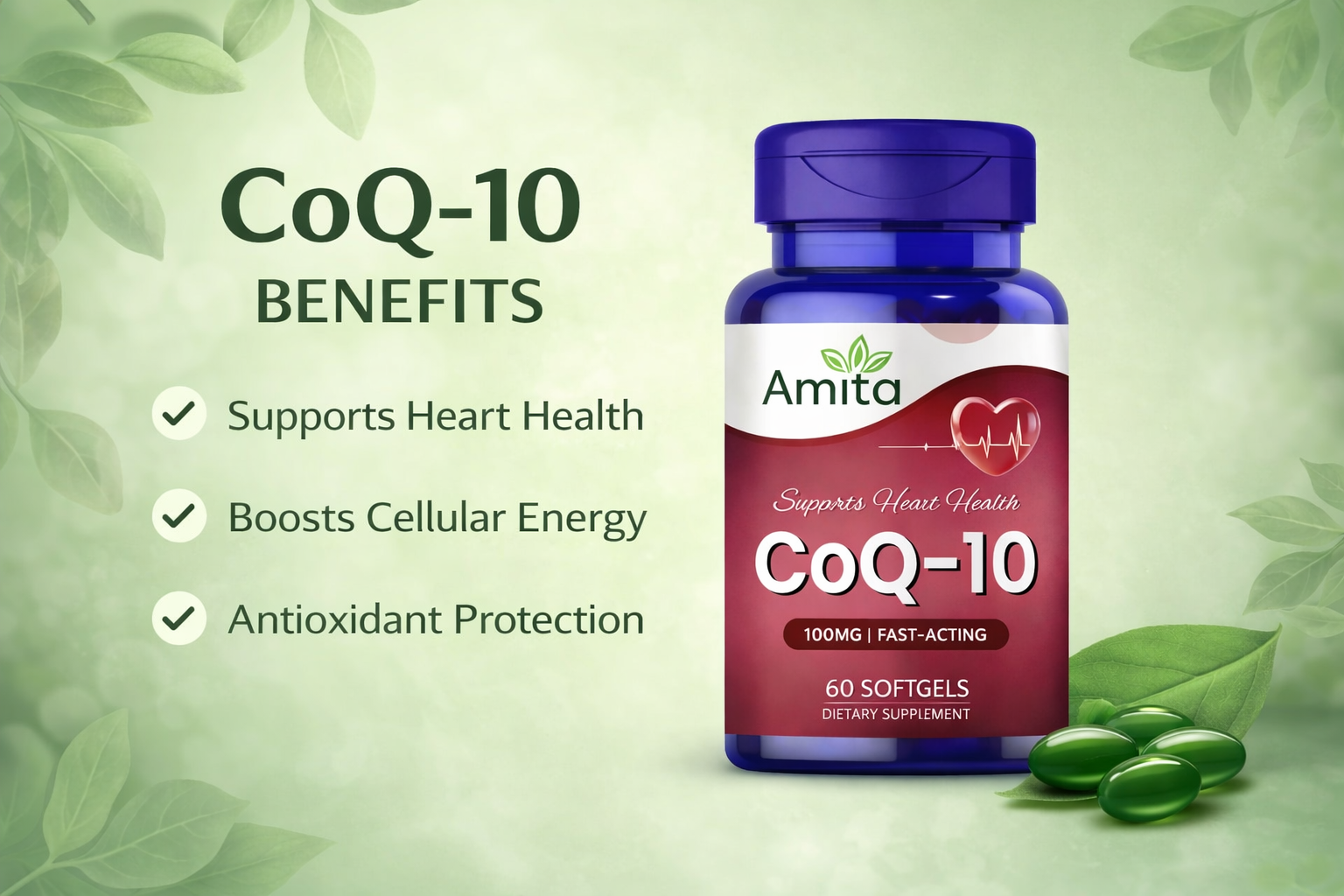 Premium Coenzyme Q10 (CoQ10) | Heart Health & Energy Support Softgels
