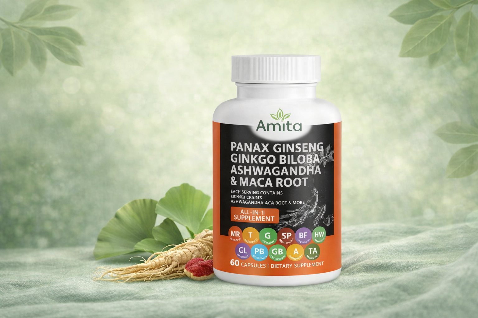 Ginseng & Ginkgo Biloba Complex | Mental Clarity & Energy Boost Capsules