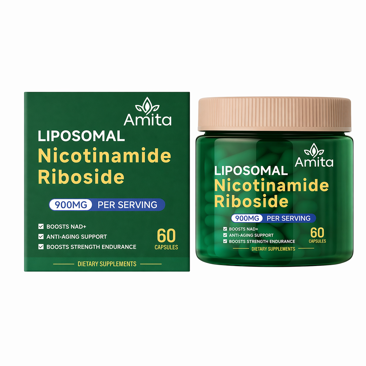 NAD+ Energy Support Capsules with Nicotinamide Riboside (Liposomal Formula)