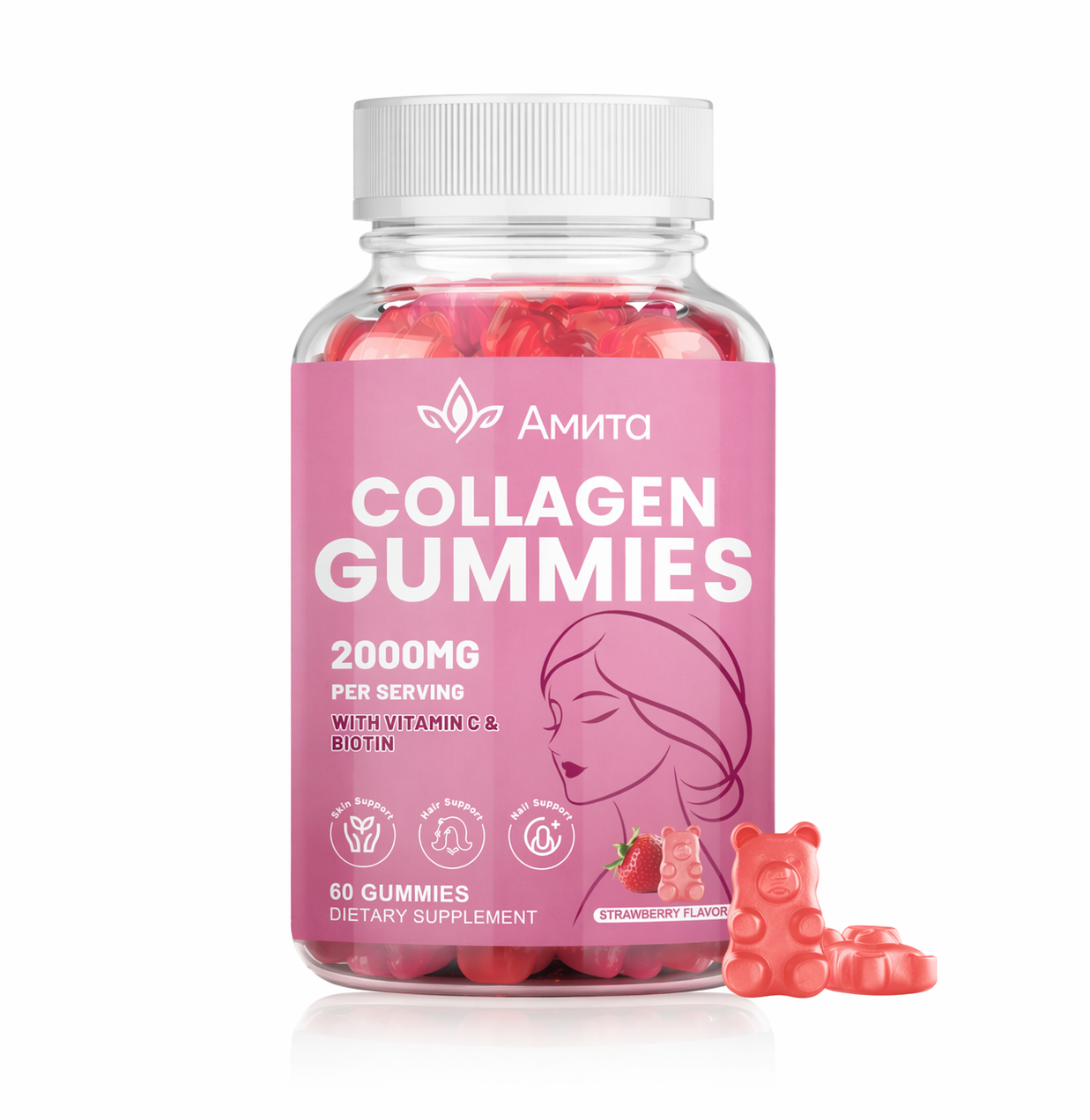Collagen Beauty Gummies – Skin, Hair & Nail Support for Healthy Aging