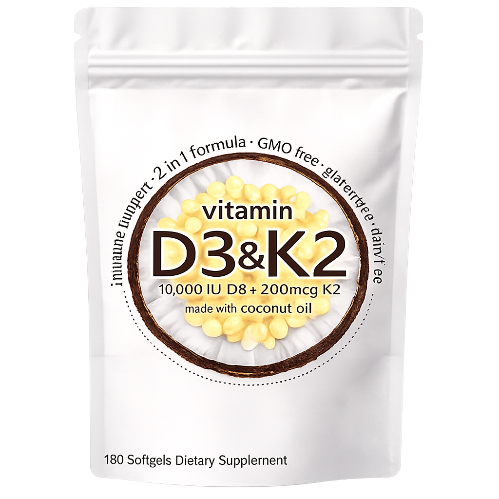 Vitamin D3 + K2 Softgels – Bone, Immune & Heart Support