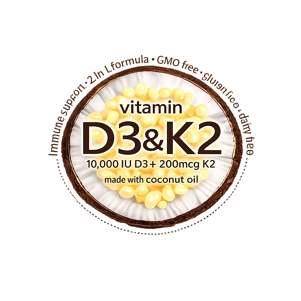 Vitamin D3 + K2 Softgels – Bone, Immune & Heart Support