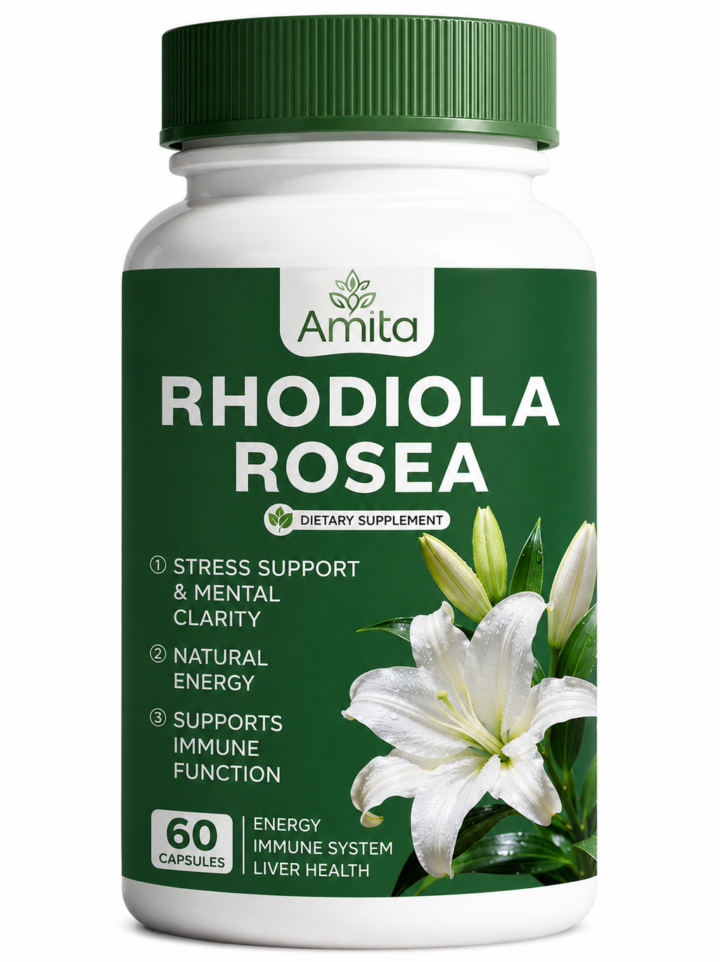 Rhodiola Rosea Extract – Energy, Focus & Stress Support Capsules