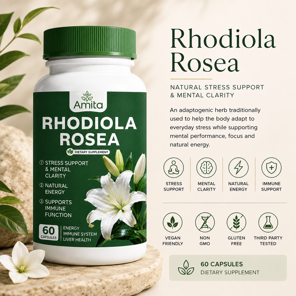 Rhodiola Rosea Extract – Energy, Focus & Stress Support Capsules