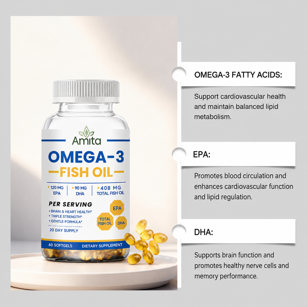 Omega-3 Fish Oil Softgels – EPA & DHA for Heart, Brain & Joint Support