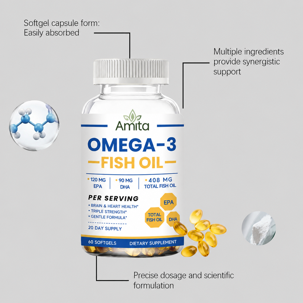 Omega-3 Fish Oil Softgels – EPA & DHA for Heart, Brain & Joint Support